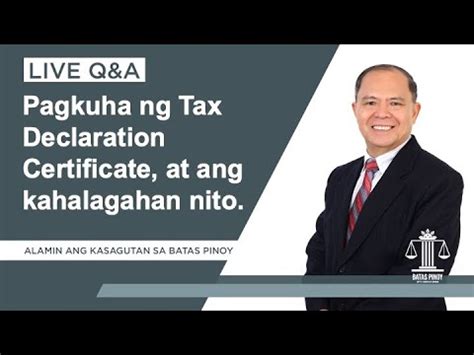 ano ang tax declaration sa tagalog|PAANO PAGKUHA NG TAX DECLARATION /AMILYAR .